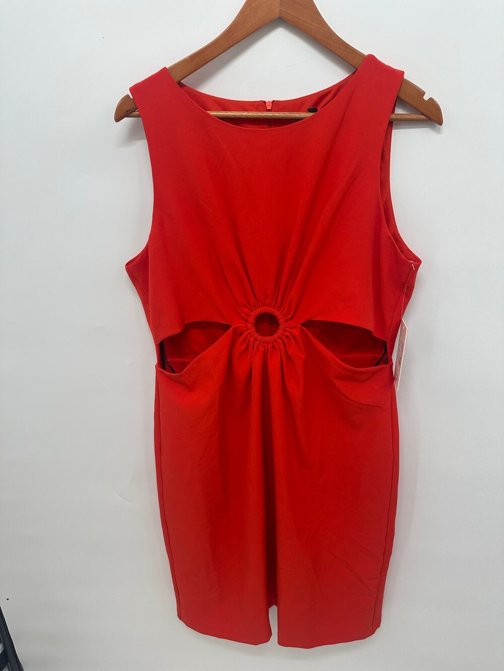 JULIA JORDAN NWT Orange Red Cutout Sheath Sleeveless Dress // 14